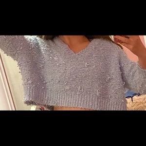 Cozy fuzzy blue sweater